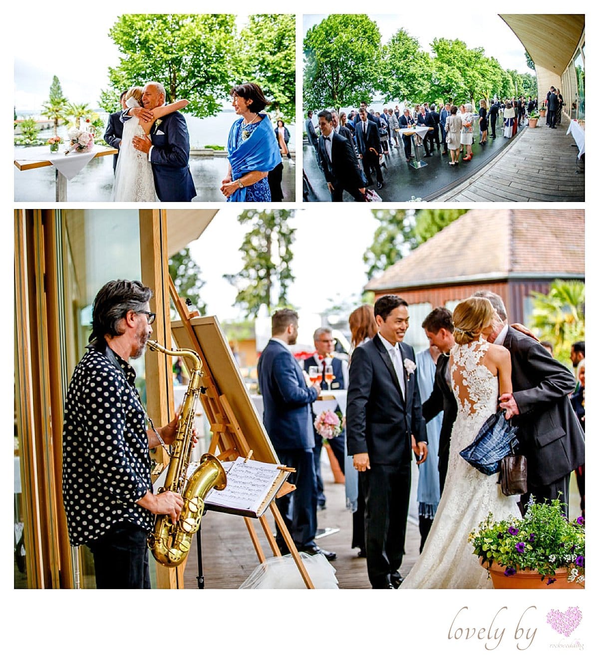 Hochzeit auf Insel Mainau am Bodensee Saxophonist Volker Wagner organisiert von Rockwedding